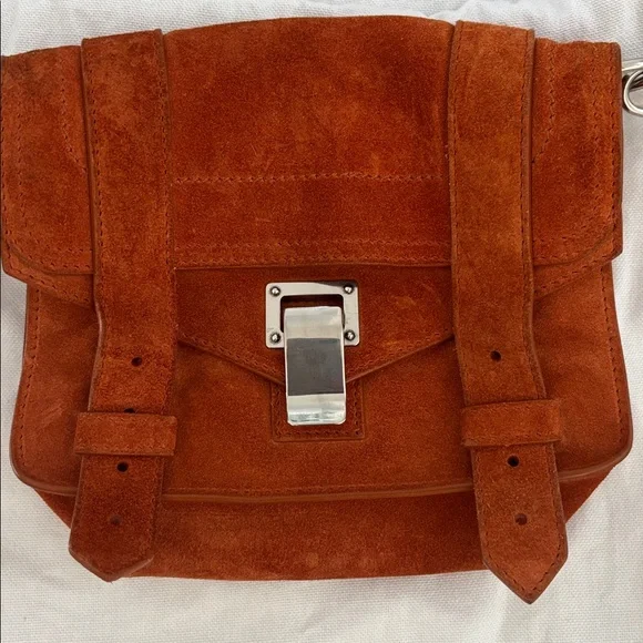 Proenza Schouler Mini Ps1 Suede Bag in Mahogany - Picture 3 of 8